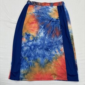 Zadie B's Tie-Dye Midi Skirt Lined W/ Built-In Leggings Women's XL Colorful USA